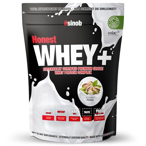 #sinob Whey Protein Pulver aus irischer Weidemilch (Grass Fed) - 820 g cremiges, instant lösliches Eiweiss Protein Pulver - für eine eiweißreiche Ernährung - Sojafrei – Made in Germany - Pistazie