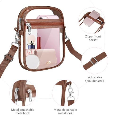 Image of Clear Bag Stadium Approved, Clear Crossbody Purse Bag with Front Pocket for Concerts Sports Events Festivals