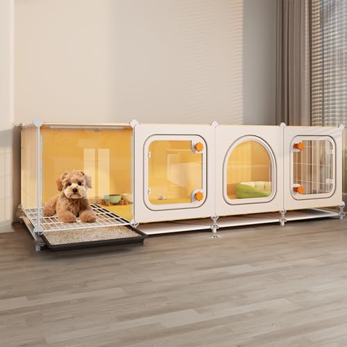 犬 ケージ ペットキャリー 折りたたみ 猫 大型犬用ゲージ ペットサークル ケージ 持ち運び 犬室内 犬ゲージ 小型犬、中型犬、大型犬に適しています (141*46*41)