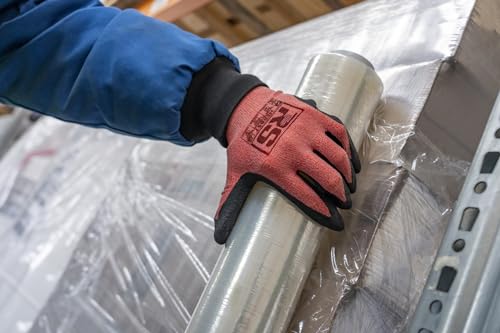 RS HERBST Montage-Handschuhe/Schützender Latex überzogen/Größe 07, 12 Paar/Rosa und Schwarz/Montagehandschuhe/Handschuhe Arbeitshandschuhe/Wärmeschutz bei einer niedrigeren Temperatur