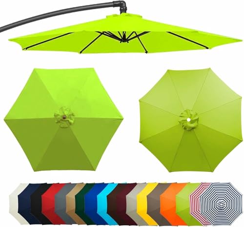 Toldo de sombrilla 3m impermeable UV50+ marrón para cambiar lona de 6 brazos