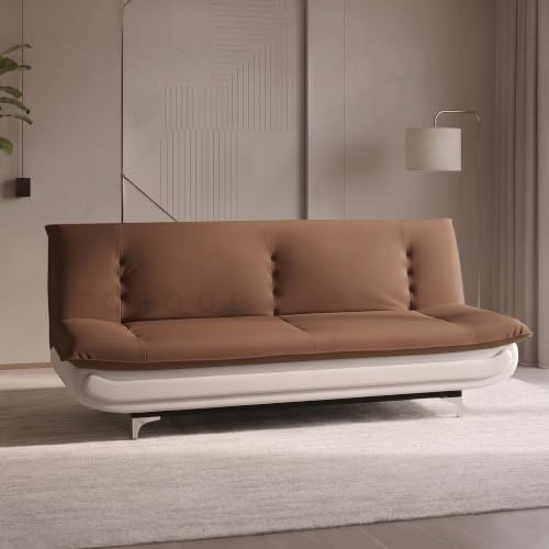 Image of Torque Siesta 3 Seater Sofa Cum Bed for Living Room & Bedroom | Premium Light Brown Suede Fabric Foldable Sofa Bed | 6 x 4 Ft Sleeping Sofa | Space Saving Convertible Couch for Home & Guests