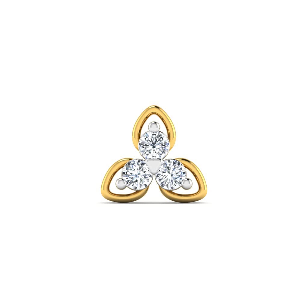 LORDS JEWELS Diamond Nose Pin 18kt Yellow Gold Stud for Women & Girls BIS Hallmarked (Style1) (B0BXFF9BWH) Amazon Price History, Amazon Price Tracker