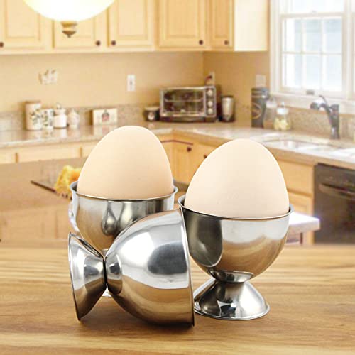 4pcs Edelstahl Weich Gekochte Eierbecher Tischbecher Küchenwerkzeuge Sets Frühstücksdampfstange Form Zum Braten – Bild 3