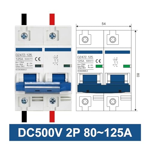 Disjoncteur photovoltaïque 500V 16A coupure rapide contre surcharges DC 2P - 5