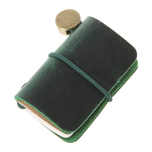 Ixkbiced Tragbares Leder-Reisebuch, Mini-Tagebuch, Broschüre, handgefertigtes Cover, kreatives Zubehör, Schreiben, Geschenke für Männer und Frauen Cover