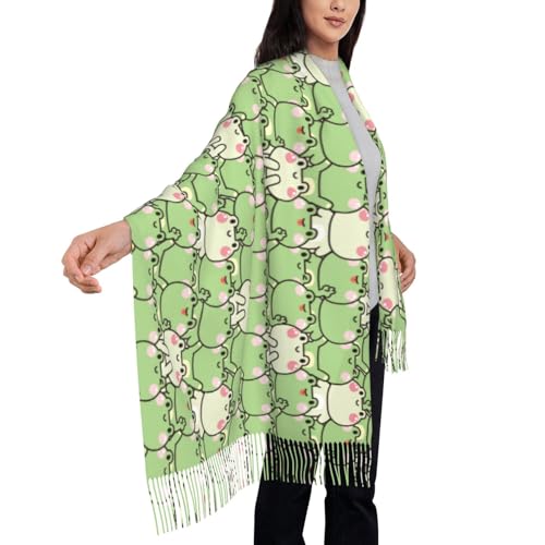 Cute Frogs Women's Scarf Pashmina Shawls and Wraps for Evening Dress Wedding Long Warm Scarves4