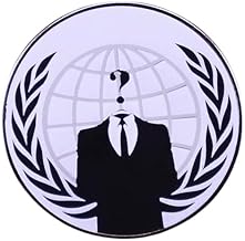 Anonymous Hacker Hacktivist Cyberattack Activist Group Emblem 1" Enamel Pin Badge