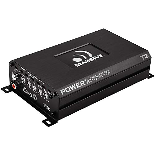 Massive Audio T2 Marine 1-Ohm Mono Block Amplifier | 800W RMS Waterproof Marine Amp, Compact Class D Power, Boat, UTV &amp; ATV Audio Upgrade