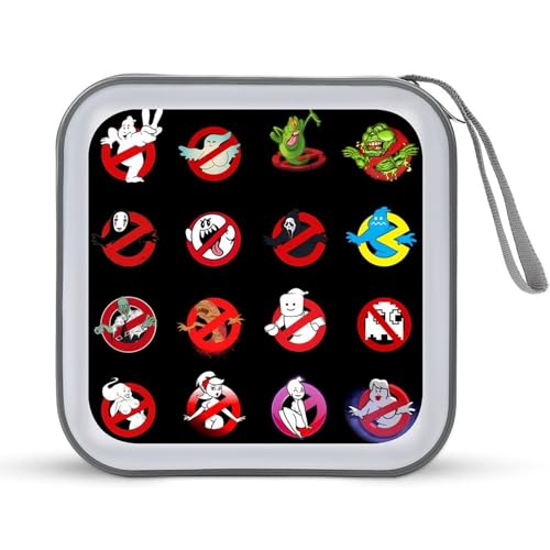 ゴーストバスターズ CDケース プラケース DVD収納ケース CD収納ボックス ディスクケース 防水 メディアケース 大容量 40枚収納 小型 持ち運び便利 薄型 ファスナー付 旅行