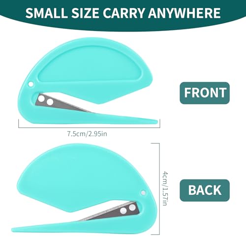 6Pack Letter Opener Envelope Opener, Envelope Slitter with Safety Concealed Sharp Blade for Women Men,Office Worker,Students,Home,Office,Postal