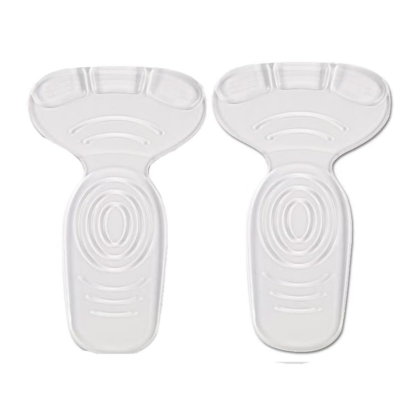 Protetor de Calcanhar em Silicone Gel, Formato T, Ajustável para Sapatos (transparente, unico)