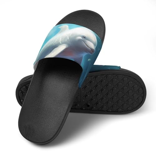 Beluga Whale House Sandals Non-Slip Bathroom Slippers Beach Summer Shoes for Men Women4