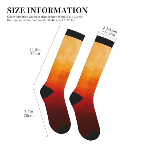 Orange Red Burgundy Rustic Ombre Compression Socks, Suitable For Both Men And Women - Perfect For Running, Grooming, Hiking, Flying, And Traveling4