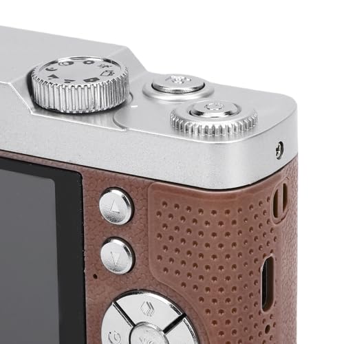 Fockety Fotocamera Digitale 4K, Autofocus da 48 MP 16x Zoom da 2,8 Pollici Screen Telecamera Viaggio Compatta con Scheda, Fotografie Video Vlogging Principianti (BROWN)