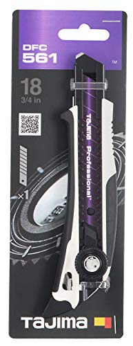 Tajima DFC561W Razar Black Cutter avec blocage par molette/aileron, Noir/Jaune