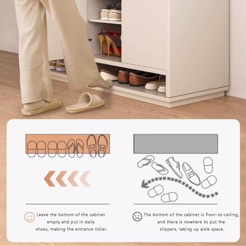 Étagère à chaussures étroite blanche avec compartiment supérieur de rangement - 4