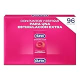 Durex Preservativos Dame Placer, Con Puntos y Estrías, Extra Lubricados,Forma Easy-On, 96 condones