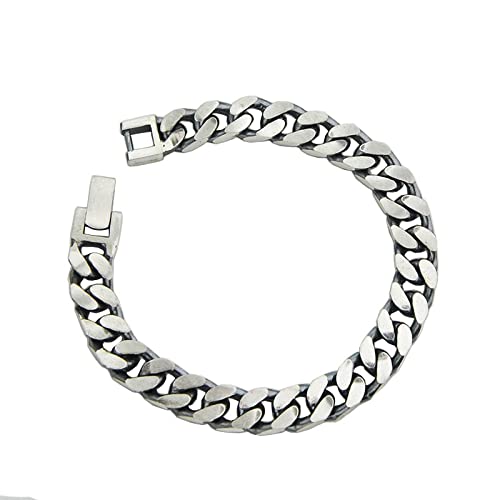 Bracelet en argent 925 robuste contre l'usure maille chunky vintage
