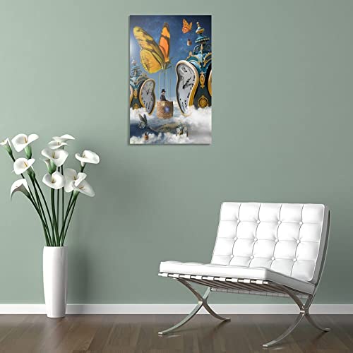 Hhgaoart Salvador Dali Poster Surrealism Wall Art Watch Metal Clock Canvas Painting Picture For Living Room (Dali31-Melting Clock,16X24Inch-Unframe) #TOP3