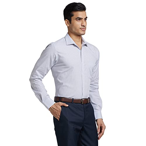 Image of Park Avenue Men Cotton Checkered Slim Fit Shirt