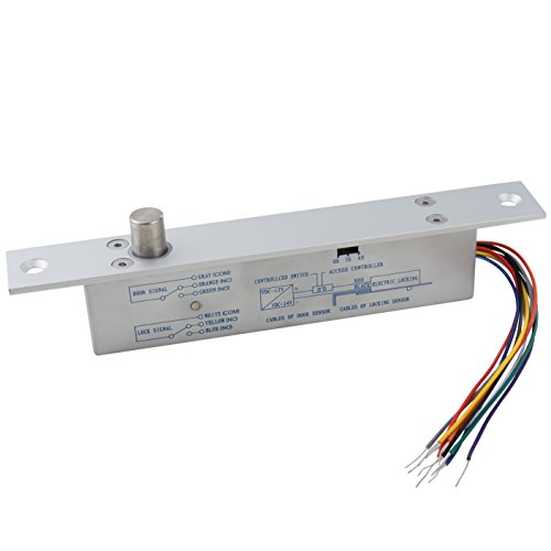 UHPPOTE Fail-Secure DC12V Deadbolt Electric Drop Bolt Plug Narrow Door Lock Time Open