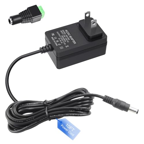 5V 2A Power Supply 5Volt 2Amp AC Adapter 100-240V DC 5V Power Cord 10FT with DC Female Tip for Electronic Devices Below 2A and 2000mA
