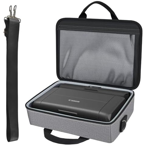Steadtep Wireless Mobile Printer Case Compatible with Canon PIXMA TR150/ iP110 Printers, Potable Travel Storage Bag Fit for Printer Charger, Ink Cartridges, Batteries and Accessories (Box Only) -Grey Cover