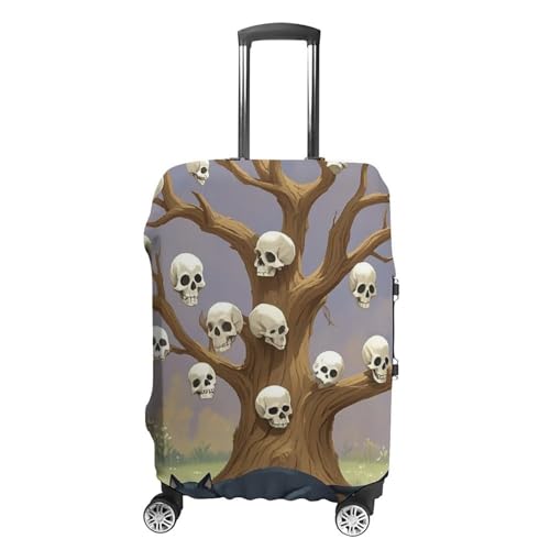 Anti-Scratch Luggage Cover Skull Tree Printed Luggage Case Protector Washable Suitcase Covers Elastic Suitcase Protector for Size XL (30-32 inches) Luggage