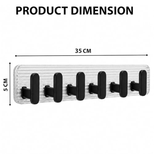 Image of SIGNAMIO 6 Hook Strip Adhesive Wall Hook Black