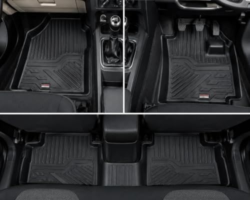 Image of Custom Fit TPE Car Floor Mats Compatible with Tata Tiago 2017 Onwards | Heavy Duty Floor Liners | Waterproof Anti-Slip All Weather Car Foot Mats | TPE Material | Full Set Front & Rear | Black