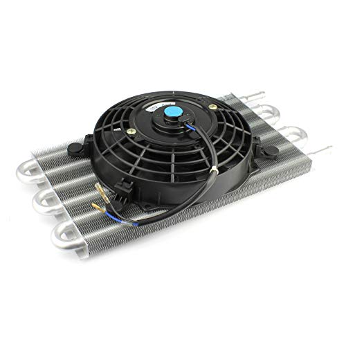 Speedmaster PCE186.1024 Flat Transmission Oil Cooler 15.5 x 7.5 & Electric Thermo Fan Kit