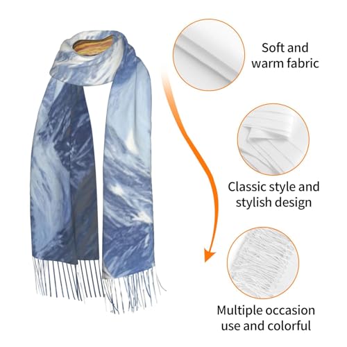 Women's Shawl Wrap Tassel Scarf, arctic landscape alaska mountains scenery - Oversize(77x27), Soft, Durability, Warm3