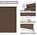 LazBlinds No Tools No Drill Cordless Roller Shades, 100% Blackout Roller Blinds for Windows, Thermal Insulated UV Protection Waterproof Roll Up Window Blinds and Shades, 20'' W x 72'' H, Brown