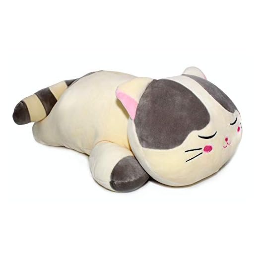 Vintoys Very Soft Cat Big Hugging Pillow Plush Kitten Kitty Stuffed Animals Gray 23.5"