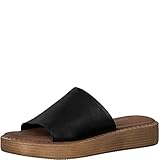 Tamaris 27236-34 Damen ClogsPantoletten,Clogs&Pantoletten,Da.-Pantolette,Slipper,Slides,Hauschuh,Gartenschuh,Plateau-Sohle,Frauen,BLACK LEATHER(Schwarz)