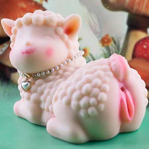 Realistic Sex Doll Torso for Men - Sheep Animal Male Masturbator with Tight Vaginal Deep Anal Full Size Cute Lamby Sex Toy Pocket Pussy Male Stroker Adult Toy for Men Women Sex Pleasure White 4.6 lb