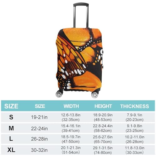 Monarch Butterfly Wings Travel Luggage Cover for Suitcase 19-32 Inches Elastic Washable Baggage Protector2
