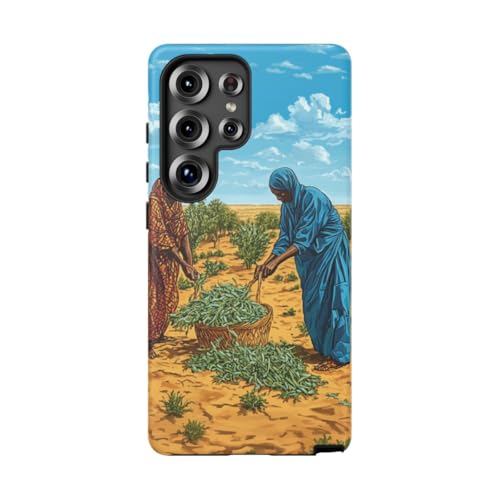 Coque Samsung Galaxy S25 Ultra rigide mate motif paysage désertique bleu