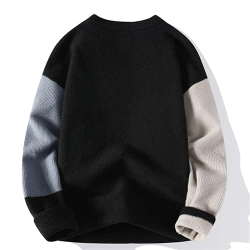 Men's Casual Long-Sleeved Sweater Loose Diamond Plaid Pullover Slim Sweater Khaki Asia M(165cm-50kg)4