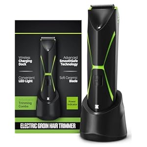 Electric Body Hair Trimmer for Men: Manscape Ball Trimmer Waterproof Pubic Hair Groomer Cordless Rechargeable Groin Shaver Replaceable Blade Clipper Wet/Dry Hygiene Razor Portable Body Grooming Travel