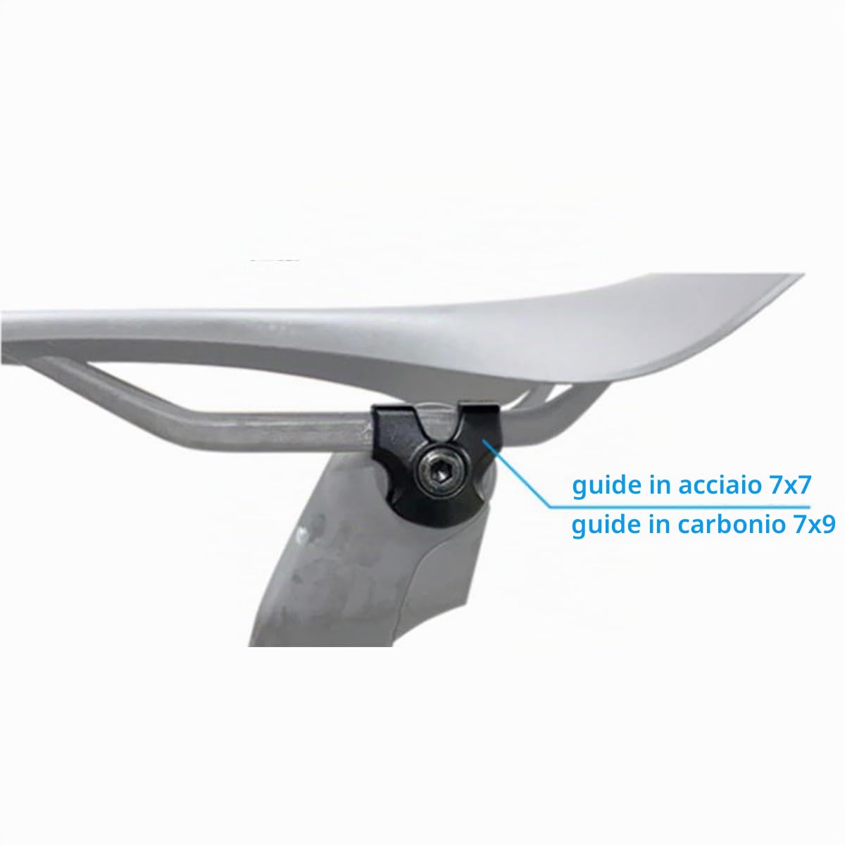 Morsetto reggisella per bicicletta – Adattatore per binario reggisella in carbonio da 7x9 mm per clip per tubo reggisella ovale/rotondo