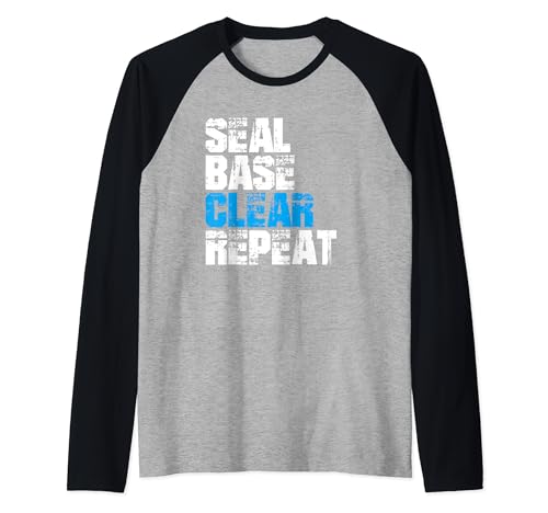 Seal Base Clear Repeat Car Painter Auto Detailer Camiseta Manga Raglan
