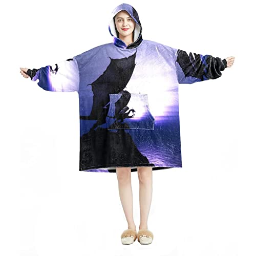 Sweat à capuche surdimensionné en flanelle et Sherpa premium dragon