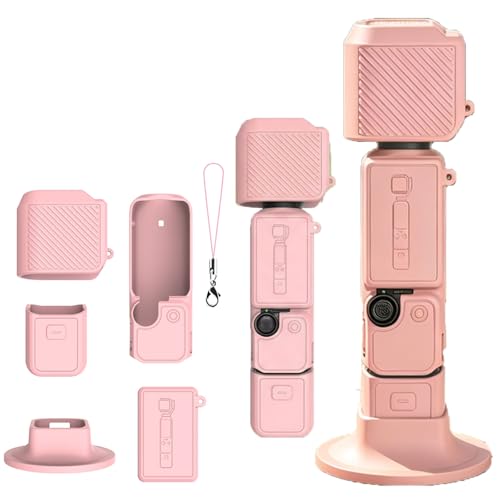 Taoricup DJI Osmo Pocket 4 �Ή� �V���R���P�[�X PTZ �ی�P�[�X �ی�J�o�[ �x�[�X DJI Osmo Pocket 4 �Ή� �A�N�Z�T���[ �{�f�B�J�o�[ (Pink)