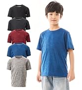WHITE PEAK TRADING COMPANY 5 Pack Youth Dry Fit T-Shirt Moisture Wicking Athletic Workout Short S...