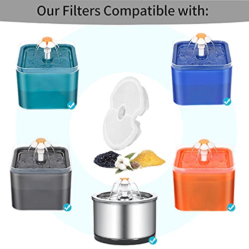 Berein Filtro de Repuesto para Fuente de Gato de Acero Inoxidable de 2,5 l, Fuente para Gatos de 2 l, Filtro de carbón Activo, Filtro de Agua para Mascotas (4 Piezas) - imagen 2