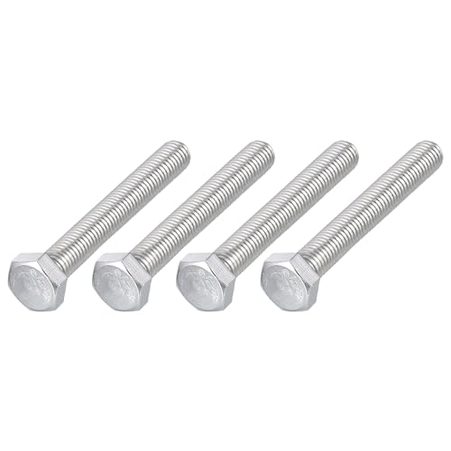 Image of METALLIXITY Hex Bolts (M12-1.75x90mm) 4Pcs, 304 Stainless Steel Coarse Fully Threaded Hex Head Screw Bolt Machine Screws - for Furniture Repair, Silver