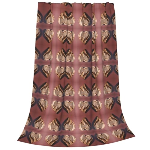 Couverture en micro-polaire en forme de cœur en bois pour lit et canapé - 3