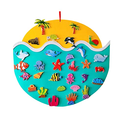 lmoikesz Jouet en feutre pendentif mural bricolage accessoire multi-usages chambre à coucher en forme d'arbre multicolore, Aquarium